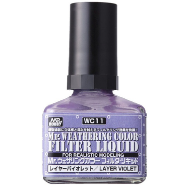 Mr Hobby (Gunze) WC11 Mr Weathering Color Filter Liquid Layer Violet Oil Wash 40ml